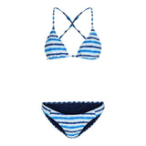 Blue Streaks Triangle Top & V Bottom - Denny's