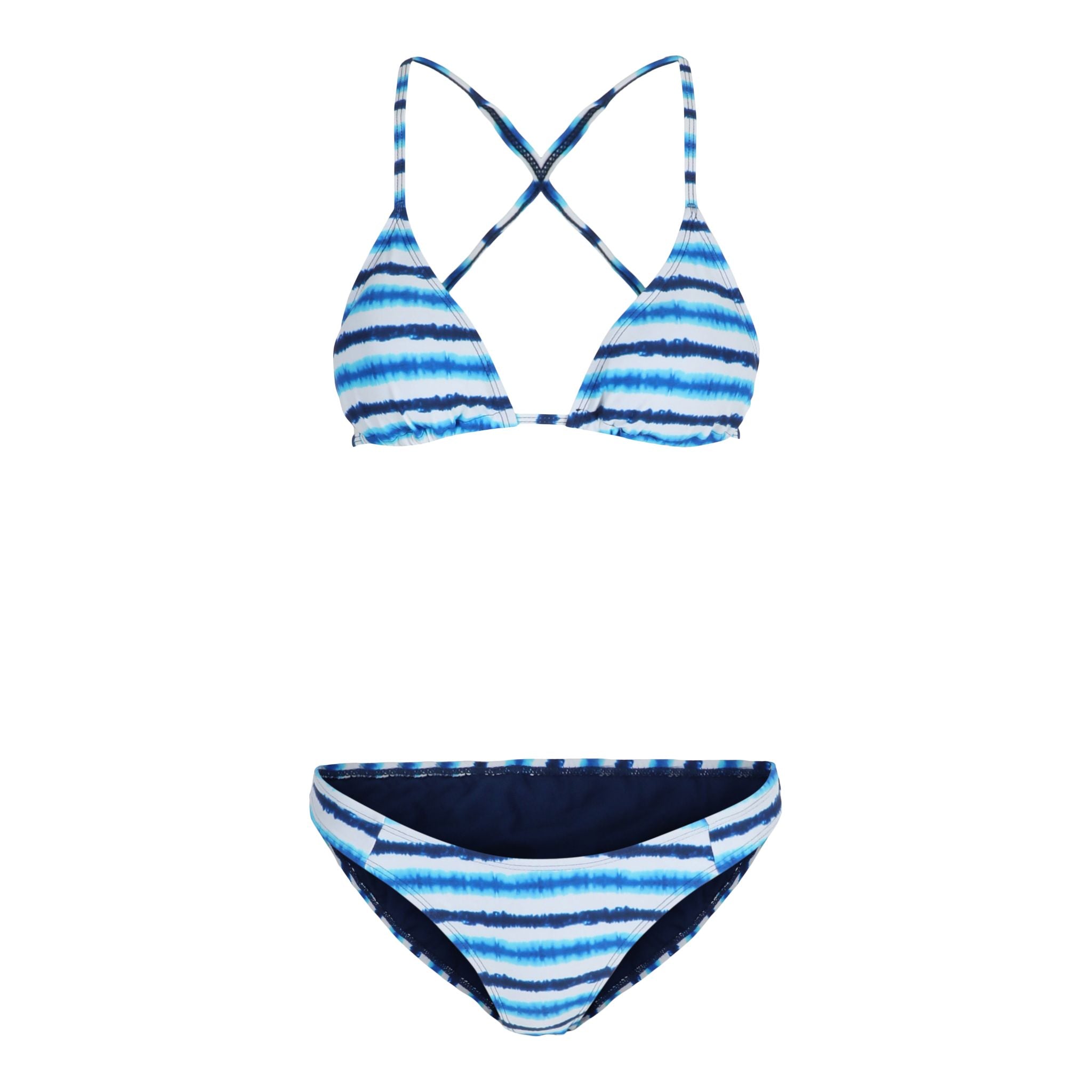Blue Streaks Triangle Top & V Bottom - Denny's