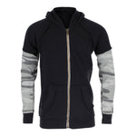 Full Zip Hoody with Grey Camo n Thermal Sleeves - Denny's