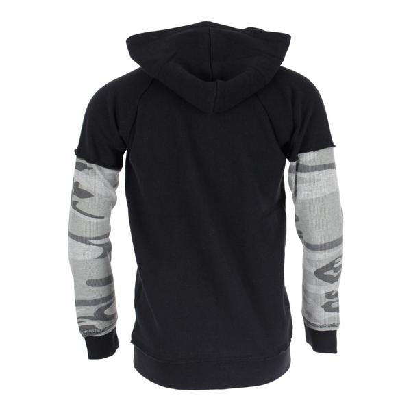 Full Zip Hoody with Grey Camo Thermal Sleeves - Denny's