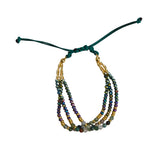 Green Stones Beaded Adjustable Bracelet - Denny's