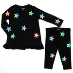 Ombre Star 2pc Peplum Top & Legging Set - Denny's