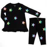 Ombre Star 2pc Peplum Top & Legging Set - Denny's