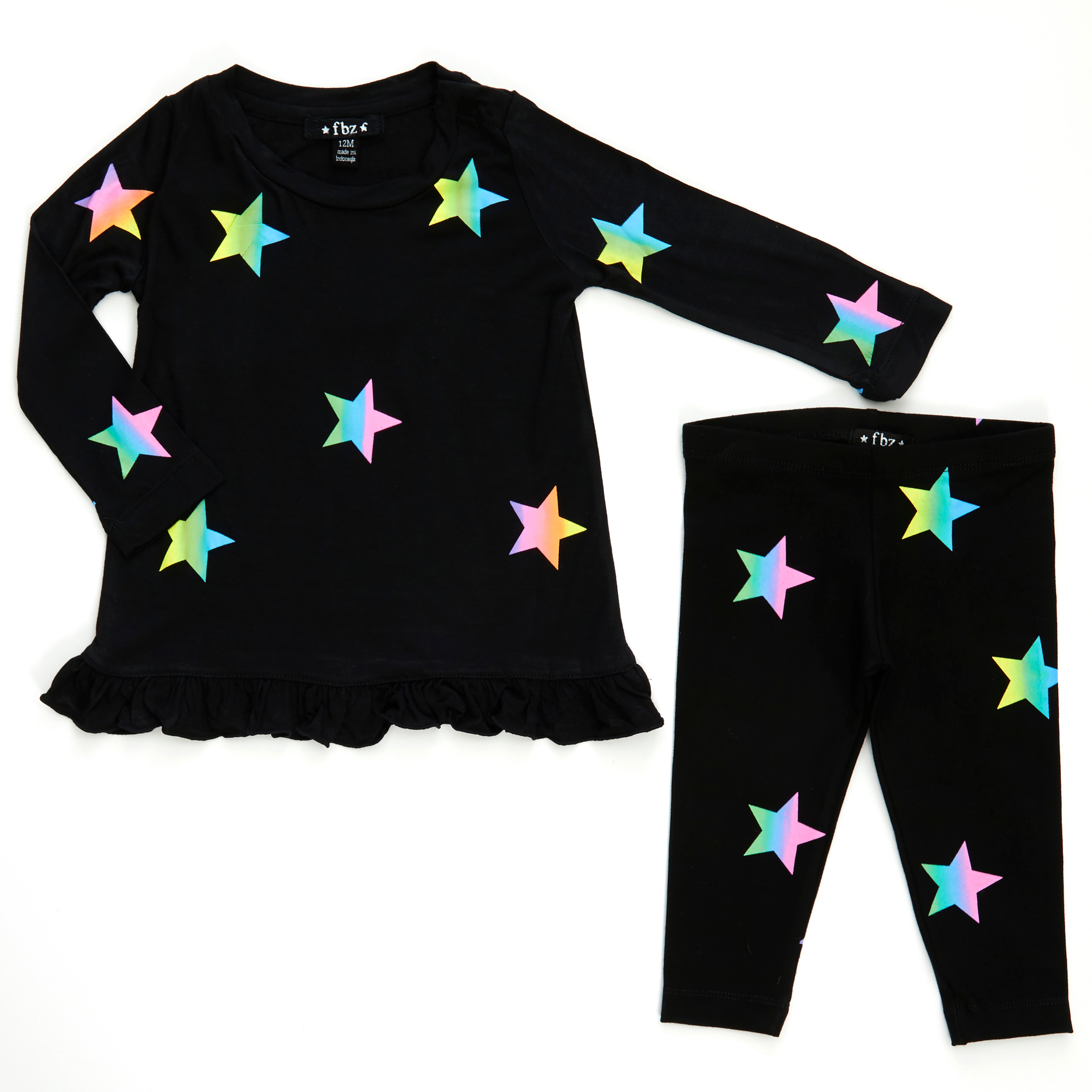 Ombre Star 2pc Peplum Top & Legging Set - Denny's