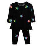 Ombre Star 2pc Peplum Top & Legging Set - Denny's