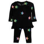 Ombre Star 2pc Peplum Top & Legging Set - Denny's