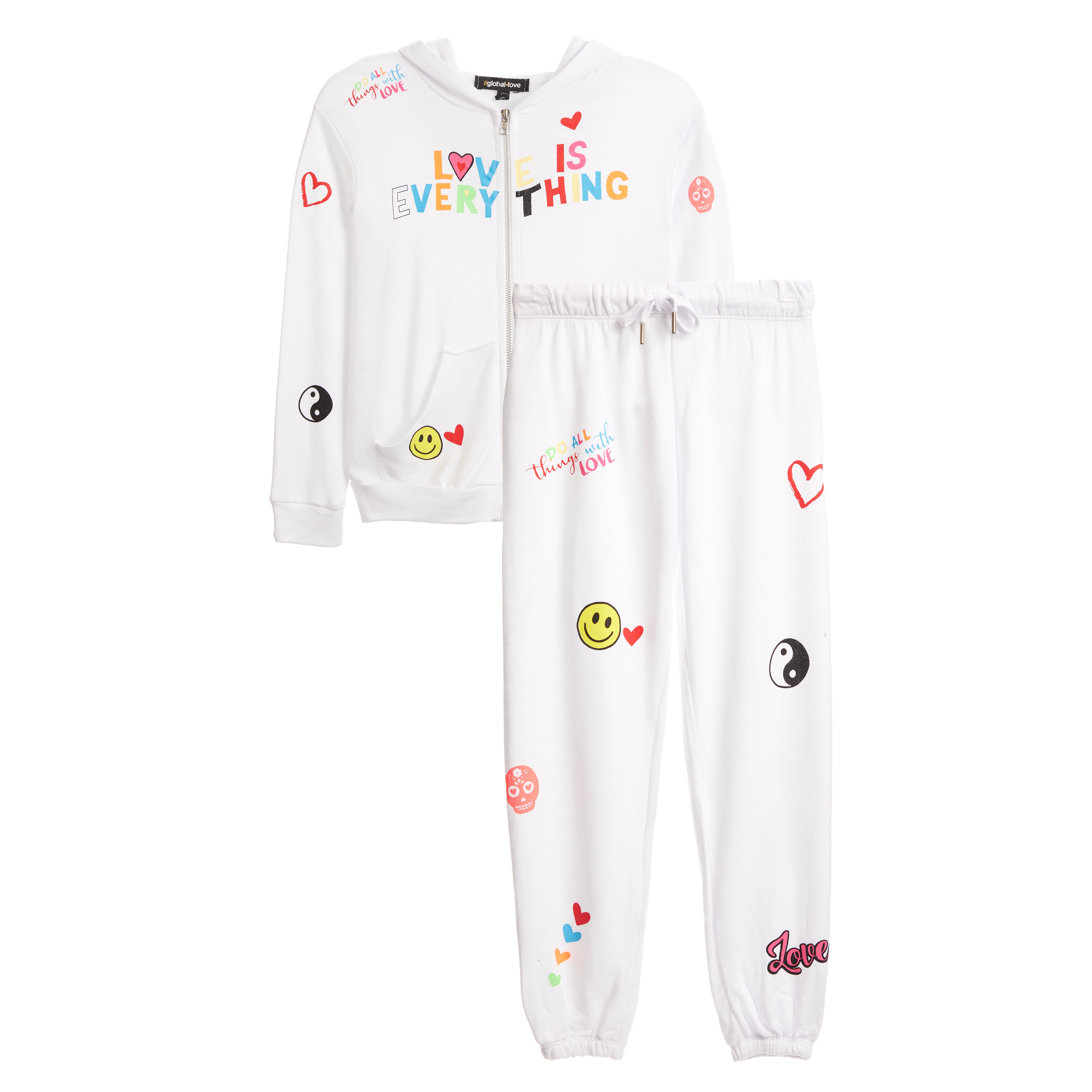 2pc Love Is Everything Zip Hoodie & Jogger Set - Denny's