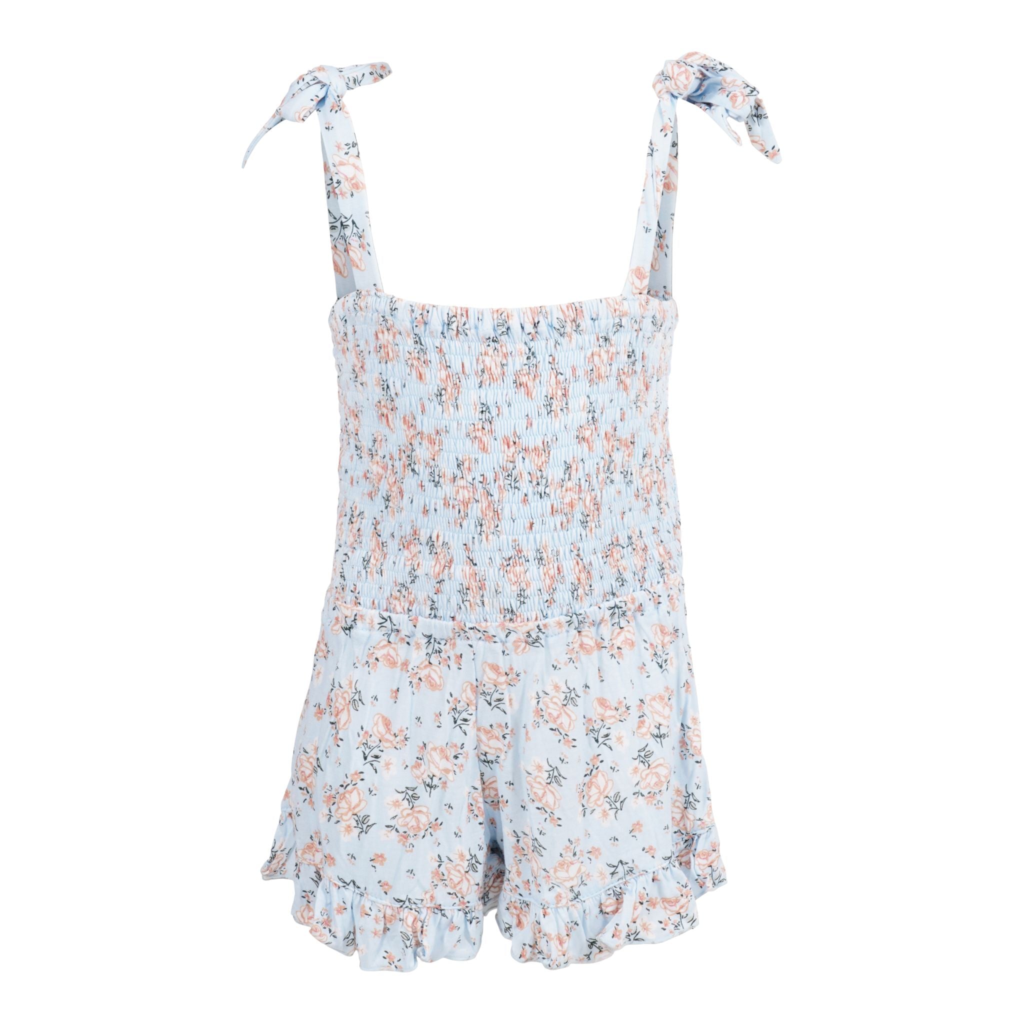 Ditsy Floral Smocked Ruffle Romper - Denny's