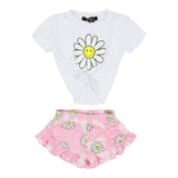 2pc Daisy Tie Front Shirt & Short Set - Denny's