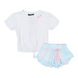 2pc Hearts Tee & Ruffle Short Set Tie Dye - Denny's