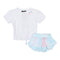2pc Hearts Tee & Ruffle Short Set Tie Dye - Denny's
