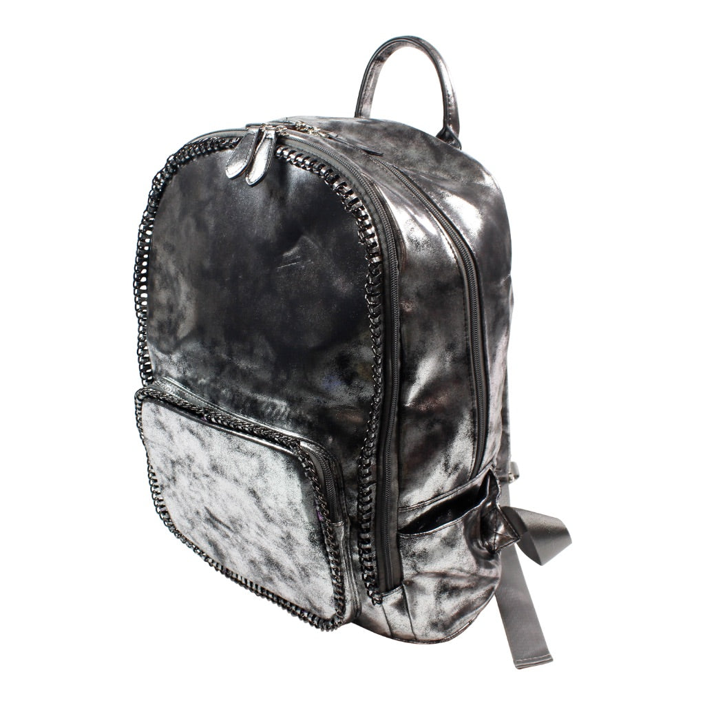 Pewter with Chain Backpack - Denny's