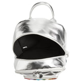 Silver Backpack with Rainbow Glitter Pocket - Denny's