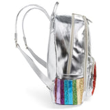 Silver Backpack with Rainbow Glitter Pocket - Denny's