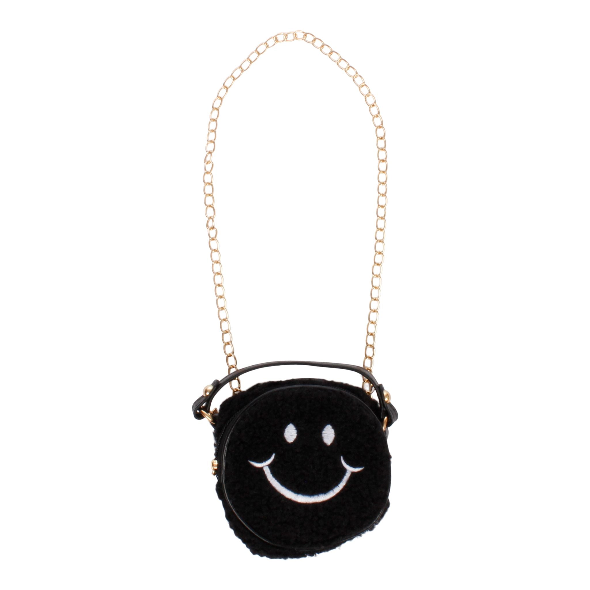 Round Small Sherpa Smiley Bag - Denny's