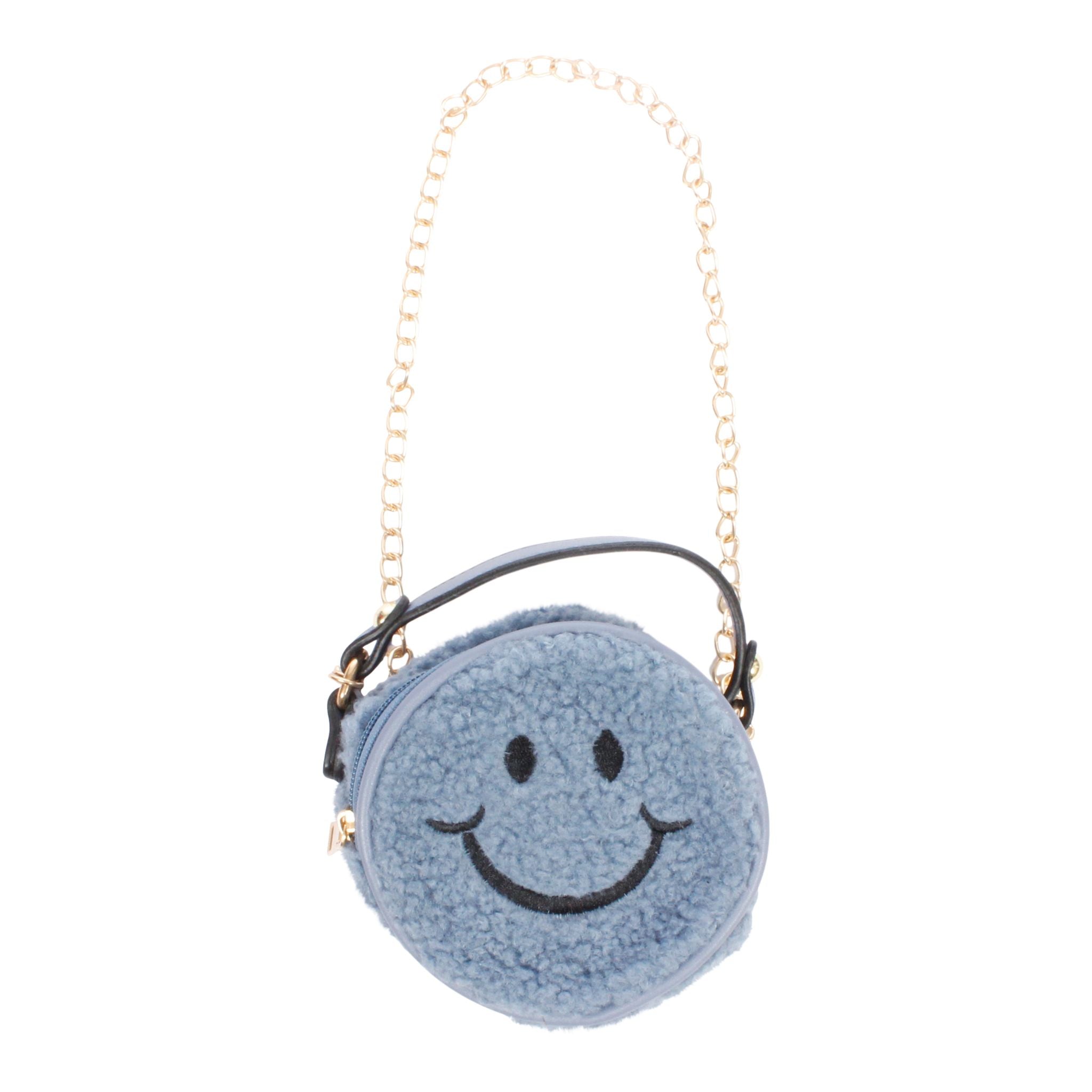 Round Small Sherpa Smiley Bag - Denny's