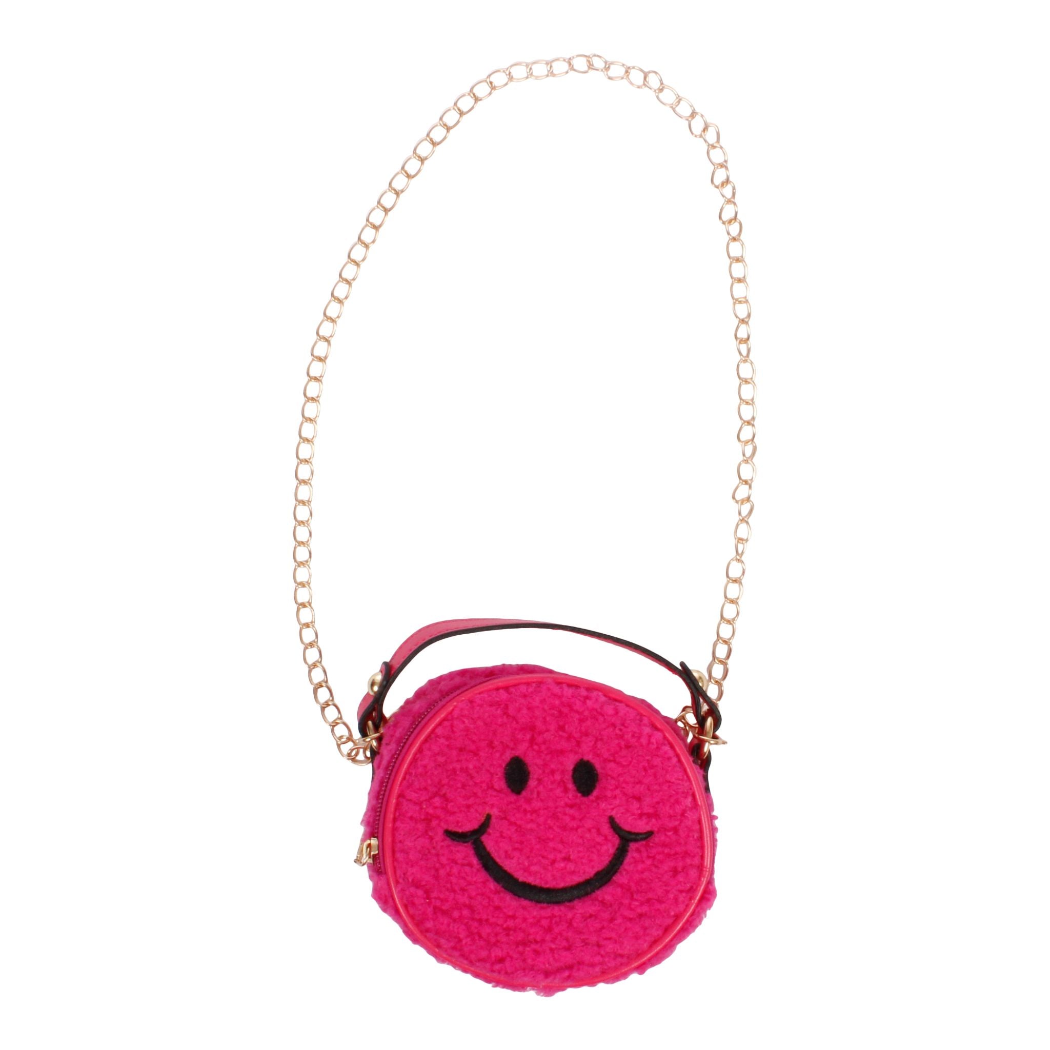 Round Small Sherpa Smiley Bag - Denny's