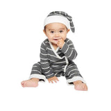 3 Piece Wrap Set Charcoal Stripe - Denny's