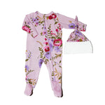 Dusty Rose Footie and Hat 2 Piece Set - Denny's
