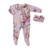 2pc Dusty Rose Footie - Denny's