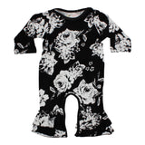 2 Piece Coverall Black Floral - Denny's