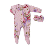 2pc Dust Rose Footie - Denny's