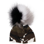 Cap Camo with Tri Pom Grey, White and Black - Denny's
