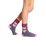 Heart Fuzzy Sock - Denny's