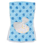 Blue Smiley Burp Cloth - Denny's