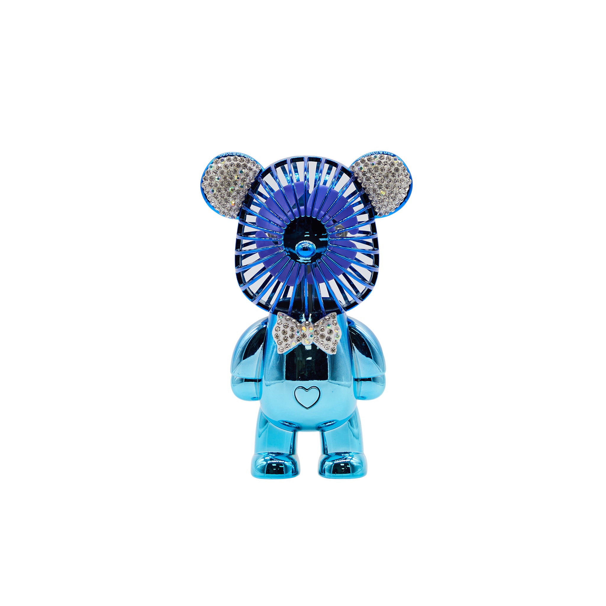 Blue & Turquoise Rhinestone Bear Fan - Denny's