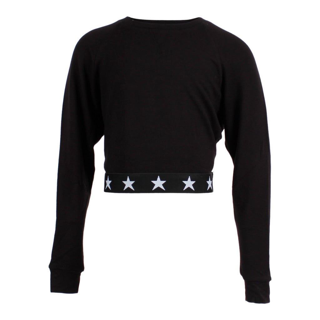 Crop Sweatshirt with Star Trim - Denny's