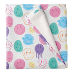 Pastel Smiley Fuzzy Blanket - Denny's