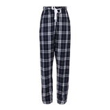 Hailey Navy & Silver Plaid Flannel Pant - Denny's