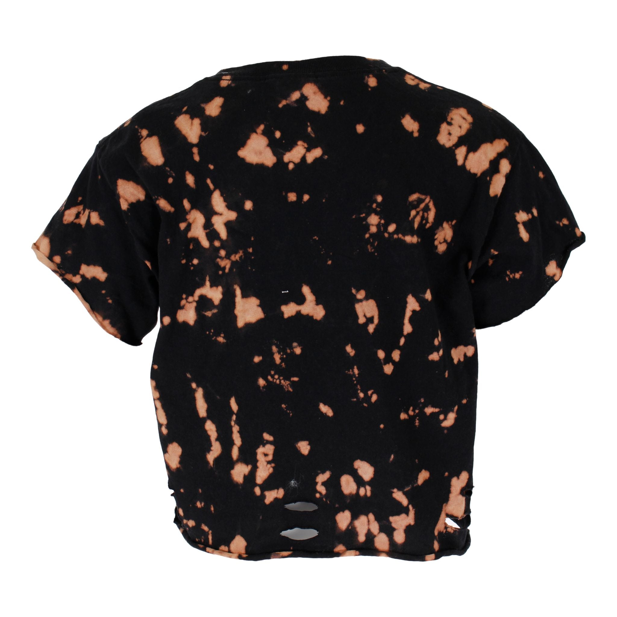 Short Sleeve Bleached Bon Jovi Tee with Cuts - Denny's