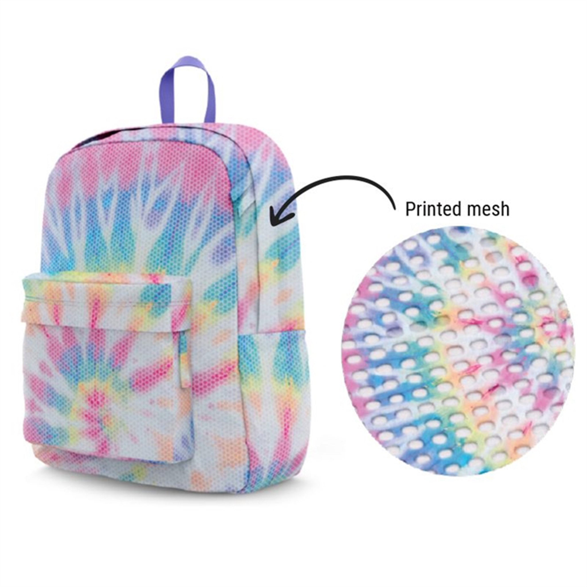 Rainbow Tie Dye Printed Mesh Backpack - Denny's