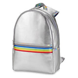 Leather Metallic Backpack with Rainbow Taping - Denny's