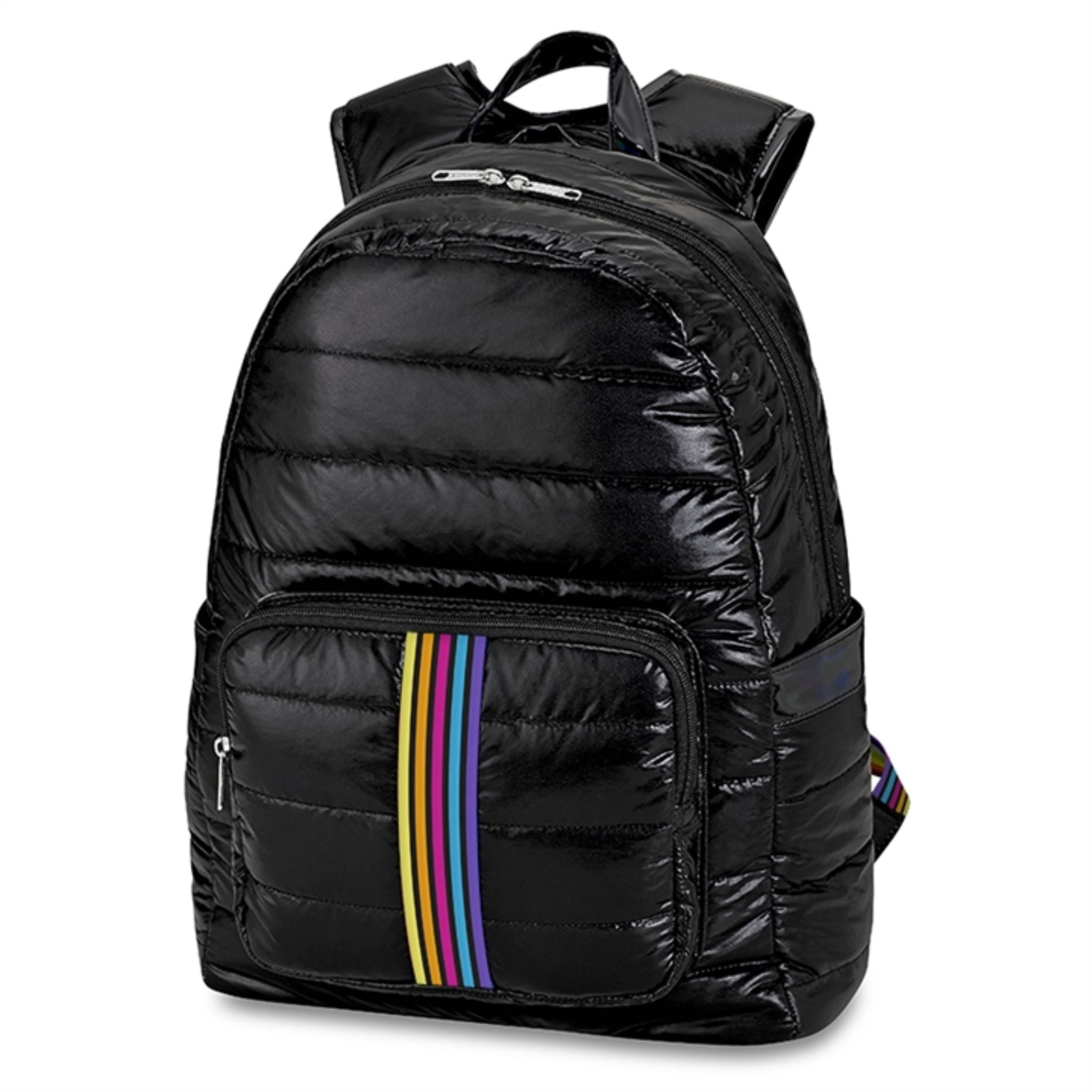 Black Puffer with Primary Stripes backpack - Denny's