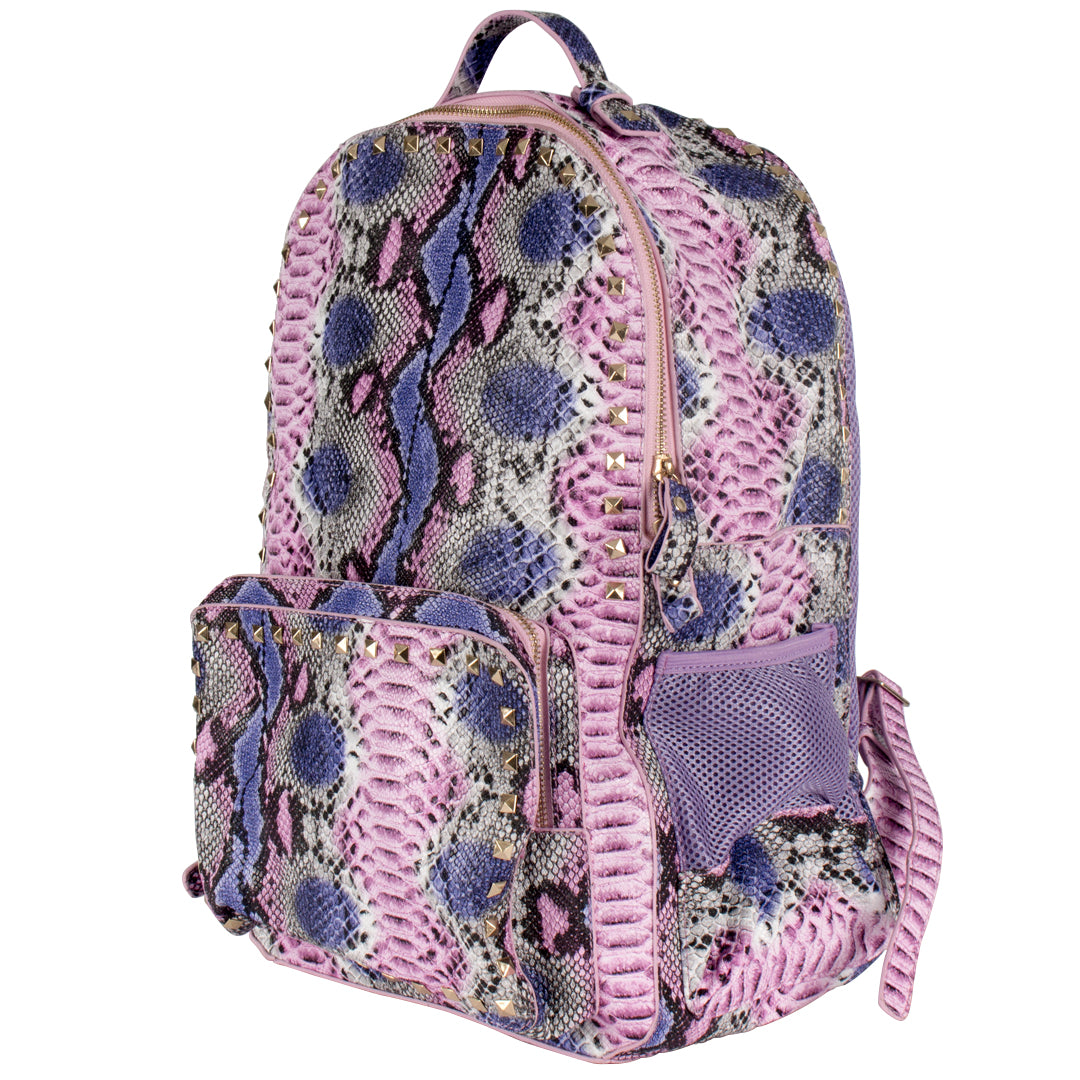 Purple Studded Python Backpack - Denny's