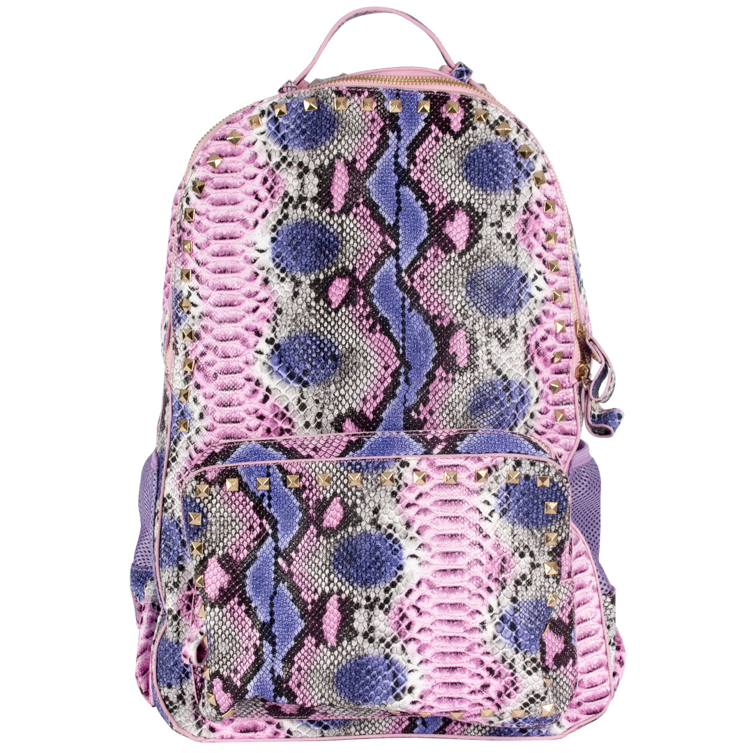 Purple Studded Python Backpack - Denny's