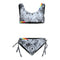 2pc Bandana Print Multi Stitch Detail Bikini - Denny's