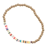 Smiley Rainbow Pearl & Gold Ball Bracelet Set - Denny's