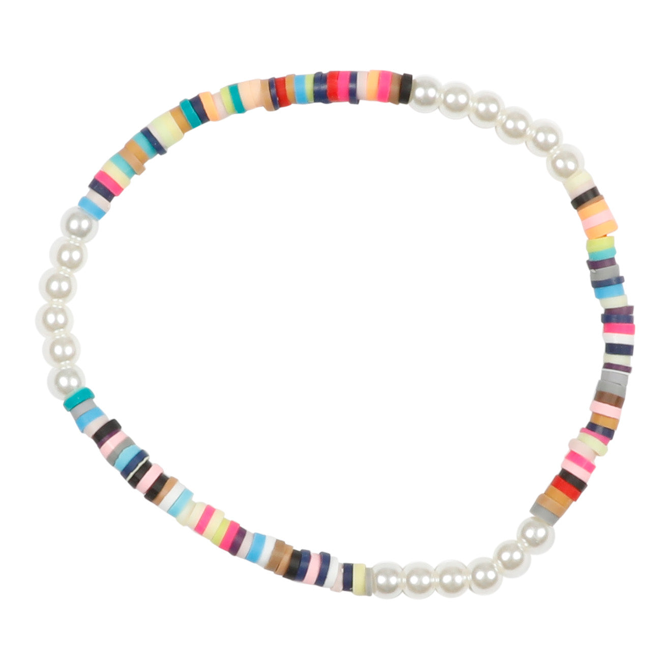 Smiley Rainbow Pearl & Gold Ball Bracelet Set - Denny's