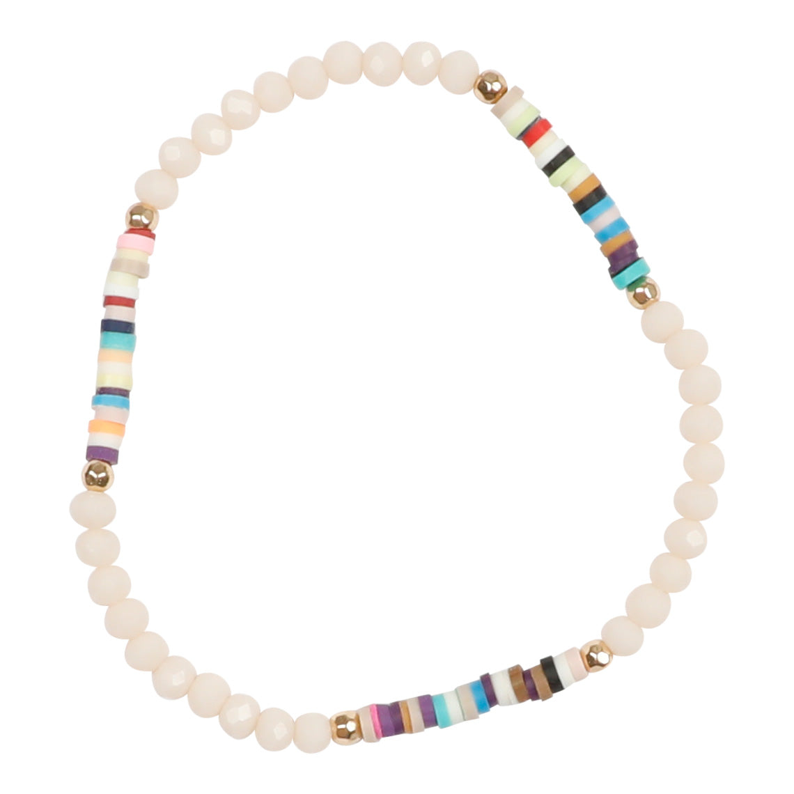 Smiley Rainbow Pearl & Gold Ball Bracelet Set - Denny's