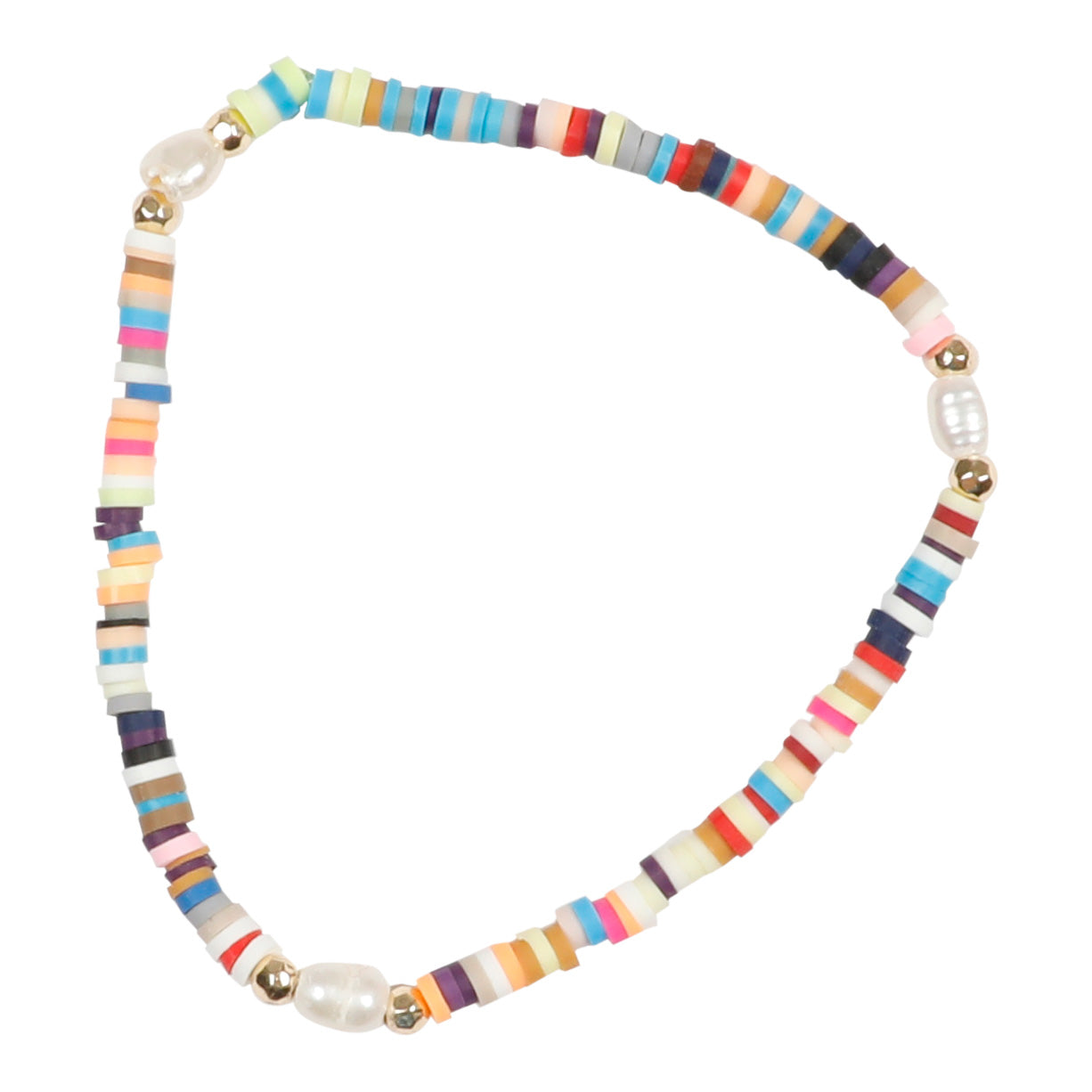 Smiley Rainbow Pearl & Gold Ball Bracelet Set - Denny's