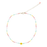 Smiley Face Rainbow Beaded Necklace - Denny's