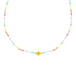 Smiley Face Rainbow Beaded Necklace - Denny's