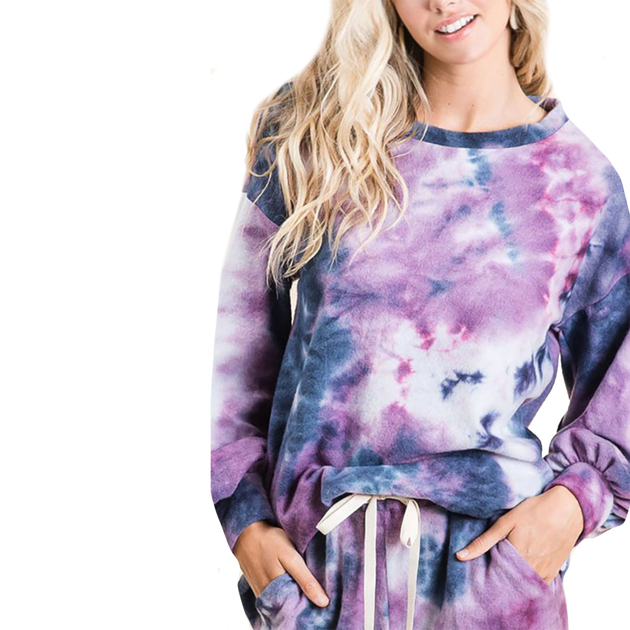 Navy & Purple Tie Dye Sweatshirt - Denny's