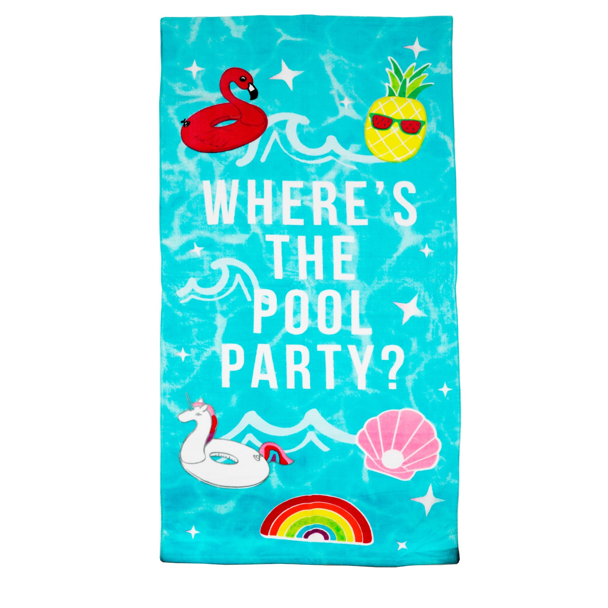 Where's The Pool Party Beach Towel - Denny's