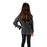 Long Sleeve Pullover Top with Tie Front - Denny's