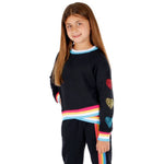 Pullover Contrast Rib with Stone Hearts - Denny's